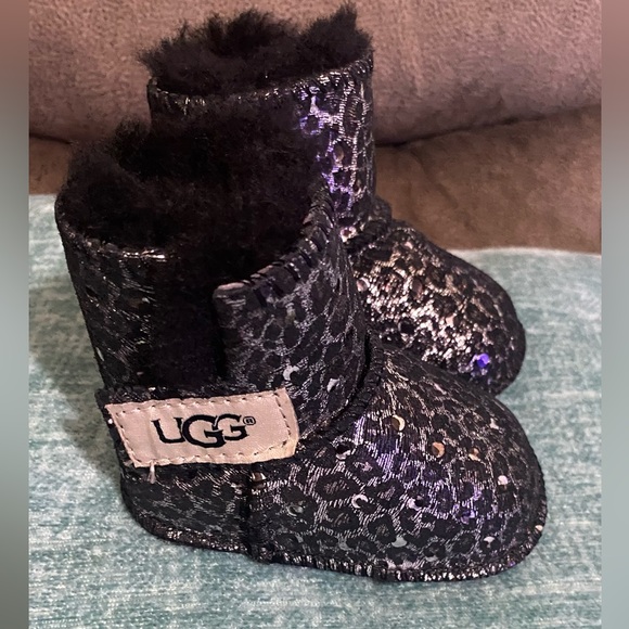 UGG Other - Baby Uggs Black and silver leopard print